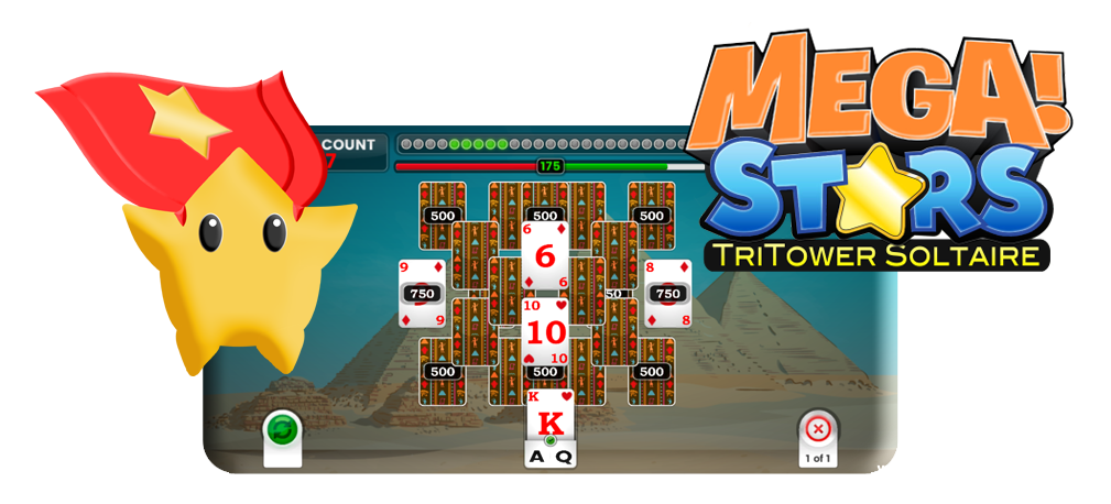 Mega Stars Tri-Tower Solitaire